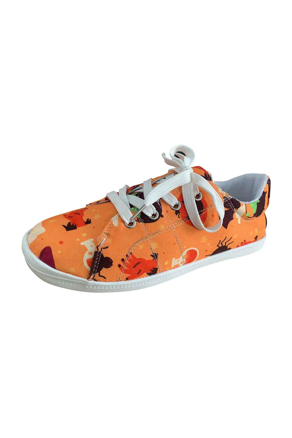 Black Halloween Pumpkin Spider Ghost Print Sneakers