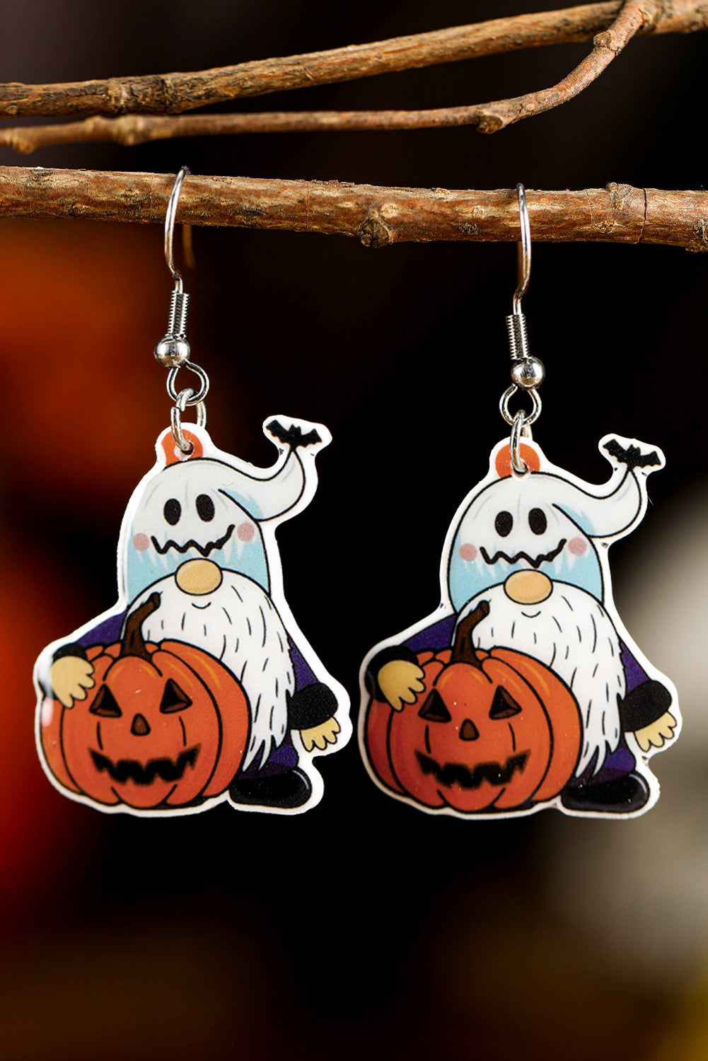 White Dwarf Pumpkin Halloween Hook Earrings